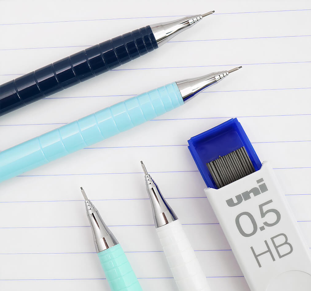 mikrotuzka pentel 0.5 orenz blue white detail